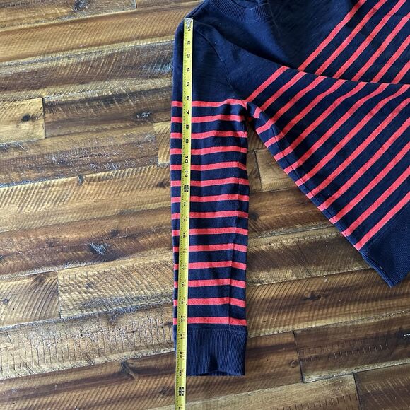 J.Crew Women's Size Small Blue Red Striped Sweater Crew Neck Long Sleeve - Picture 7 of 7
